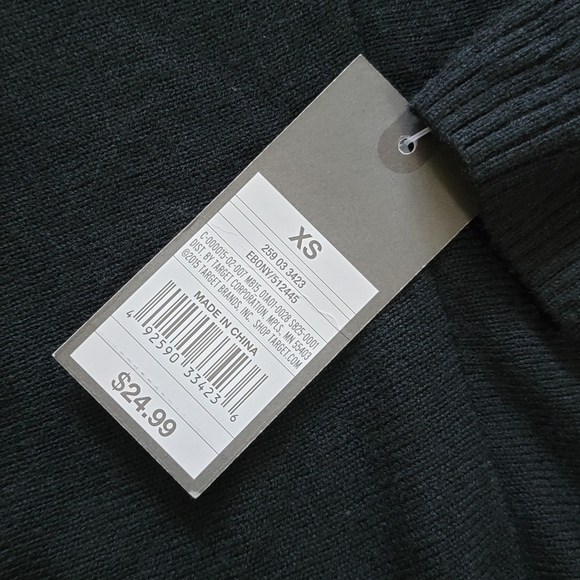 Mossimo Long Sleeved Swing Top Size XS Black V-Neck NWT Never Worn Sweater - Picture 2 of 5